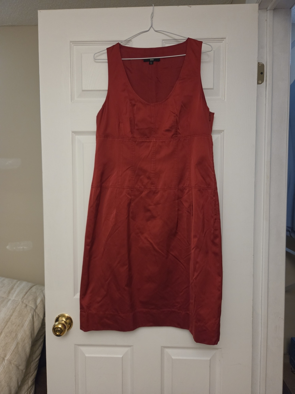 Sleeveless Red Women's Dress - Silk Blend Hugo Boss